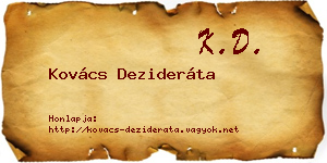 Kovács Dezideráta névjegykártya
